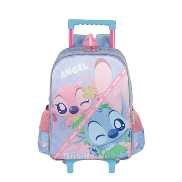 Mochila com Rodas Stitch e Angel - Rosa Up4You
