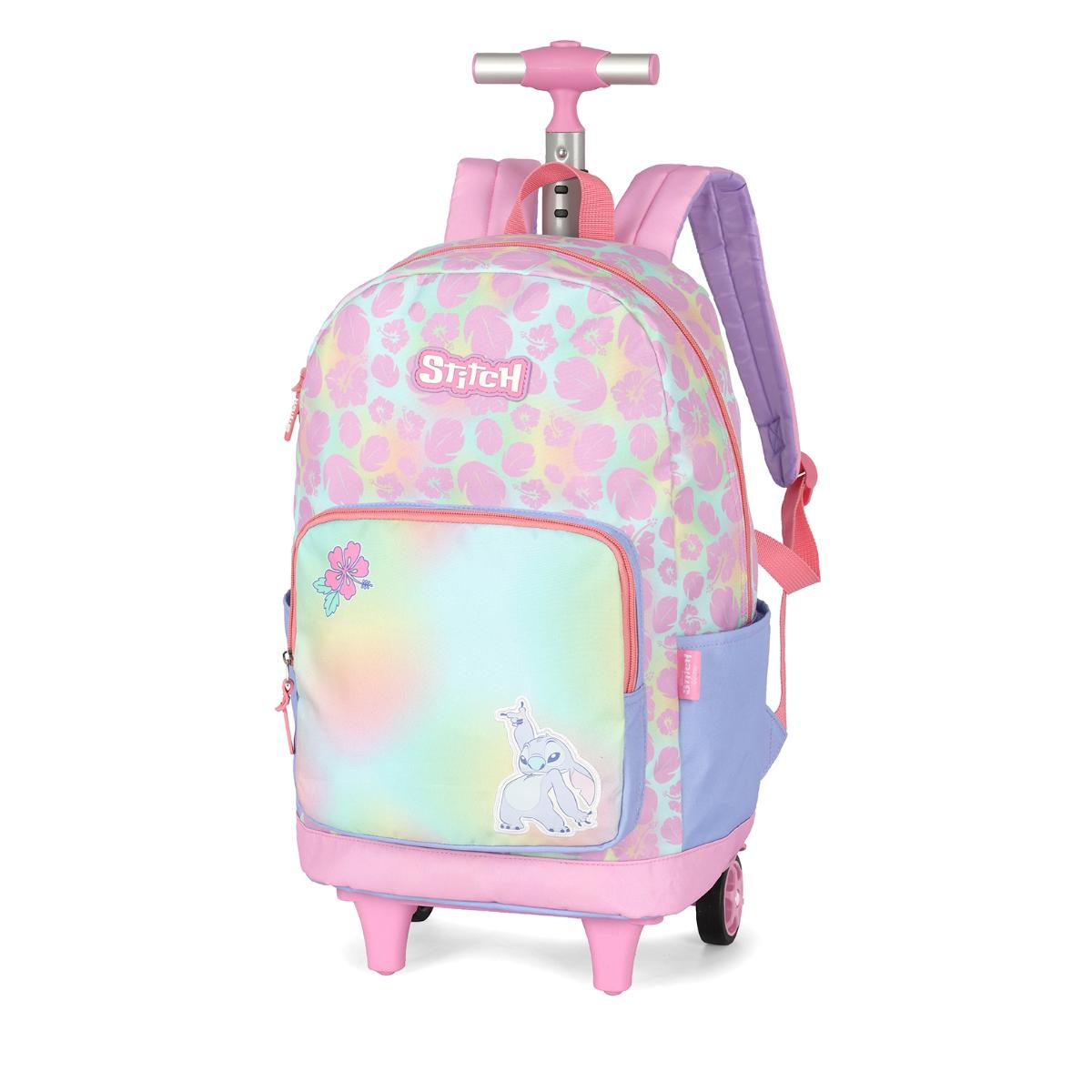 Mochila com Rodas Stitch - Hawaii Pattern - Rosa Pastel Up4You