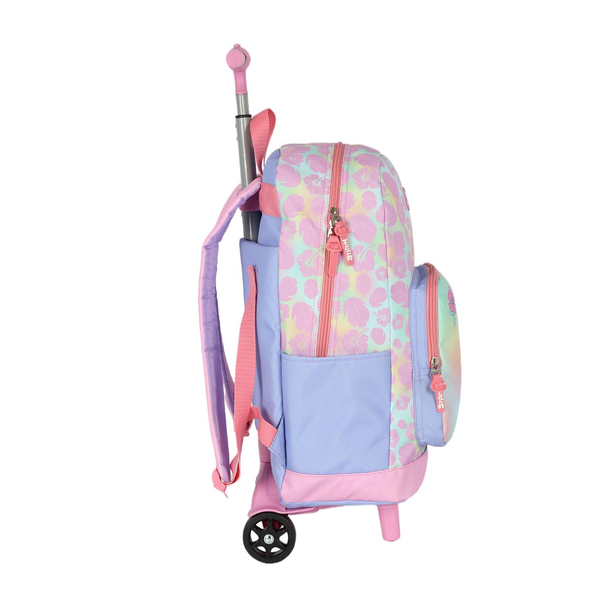 Mochila com Rodas Stitch - Hawaii Pattern - Rosa Pastel Up4You
