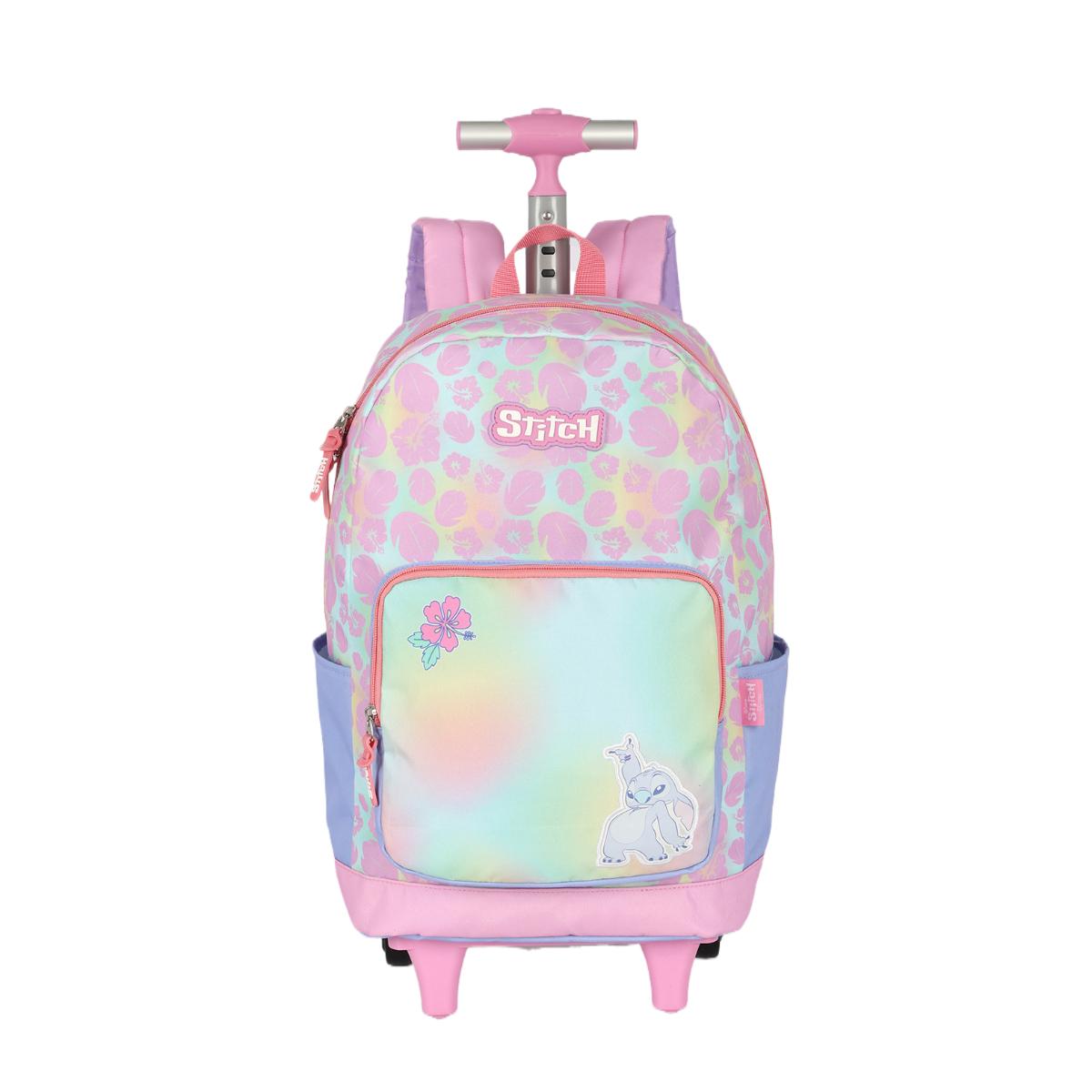 Mochila com Rodas Stitch - Hawaii Pattern - Rosa Pastel Up4You