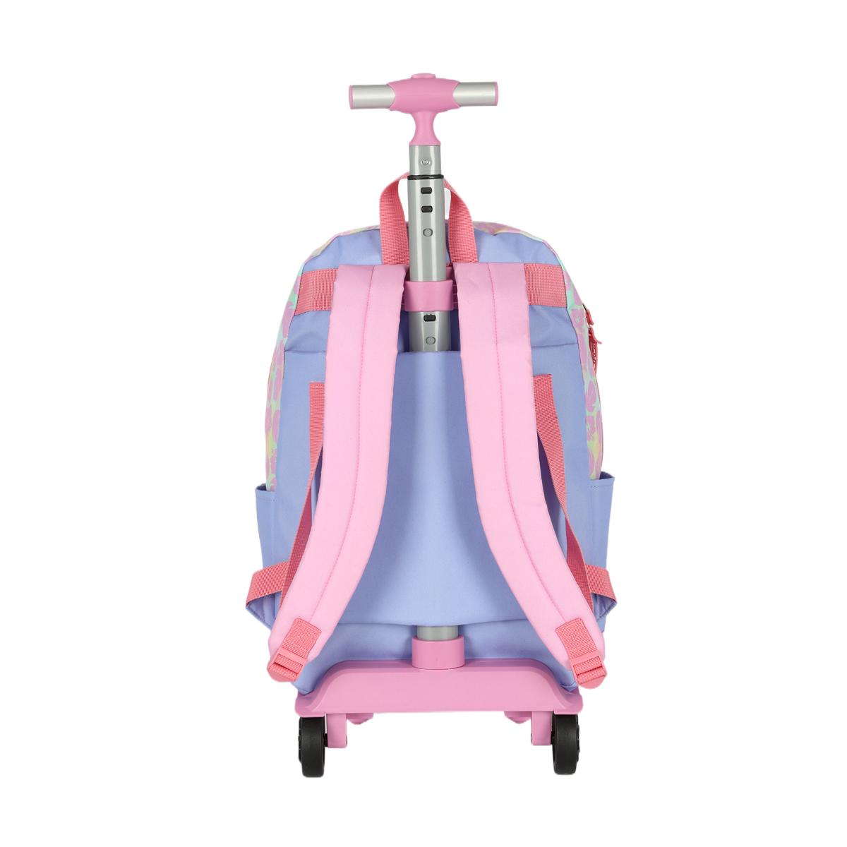 Mochila com Rodas Stitch - Hawaii Pattern - Rosa Pastel Up4You