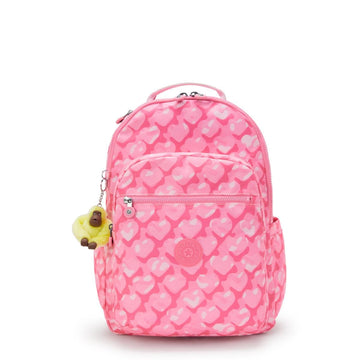 Mochila Kipling Seoul - Adorable Hearts - Estampado Kipling