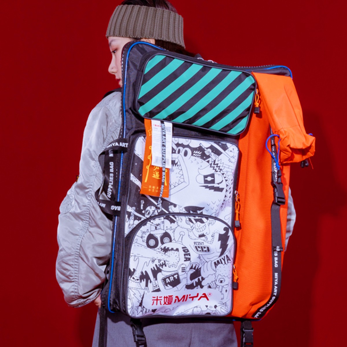 Mochila para Materiais de Arte HIMI 65x49cm – Black-Orange Edition Himi
