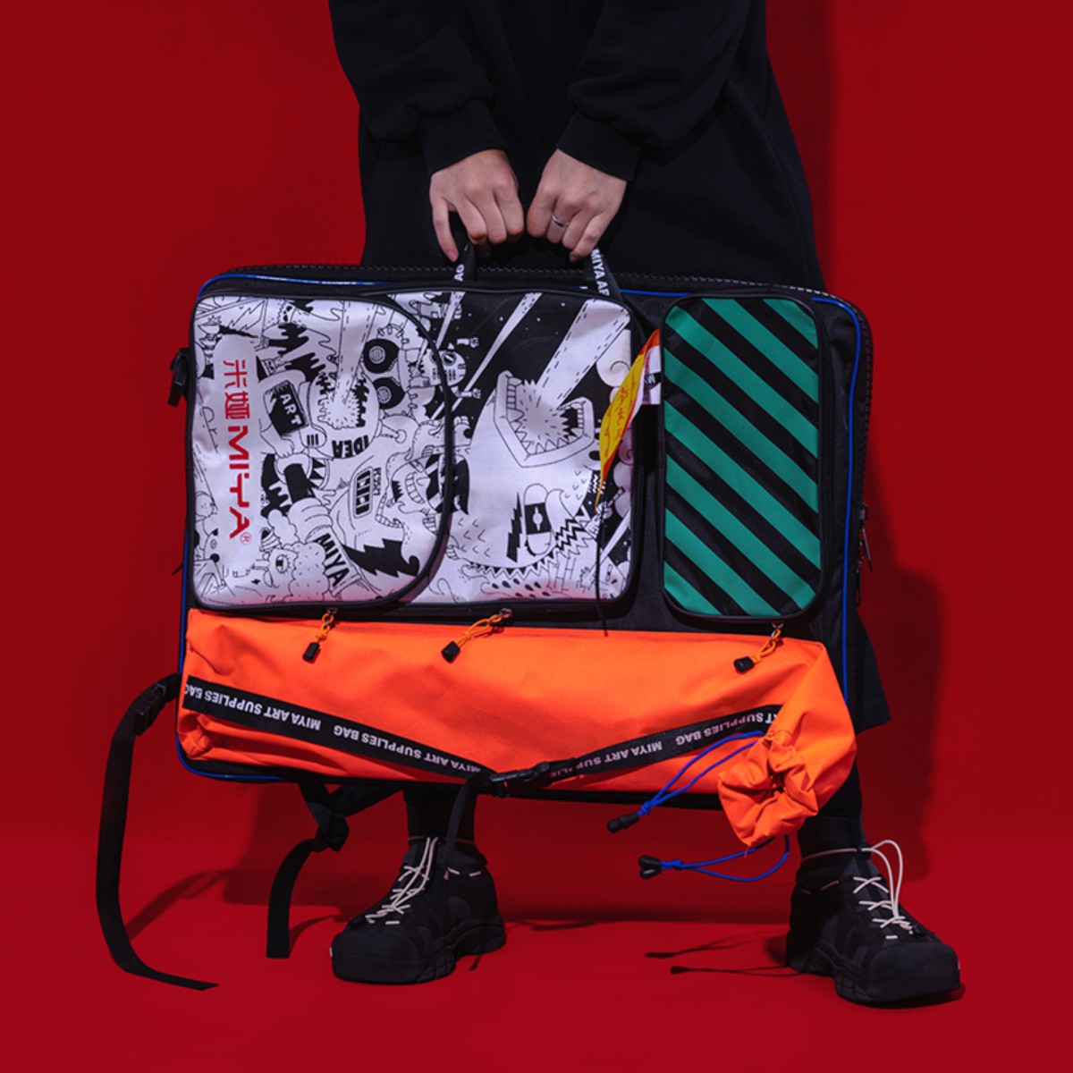 Mochila para Materiais de Arte HIMI 65x49cm – Black-Orange Edition Himi
