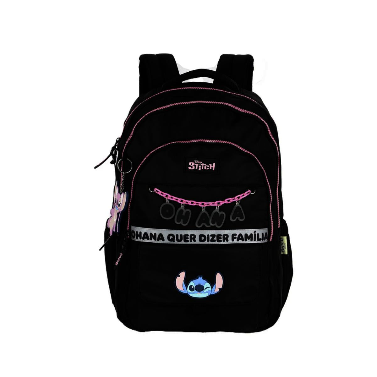 Mochila Para Notebook Stitch Preto - Ohana Quer Dizer Familia Up4You