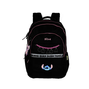 Mochila Para Notebook Stitch Preto - Ohana Quer Dizer Familia