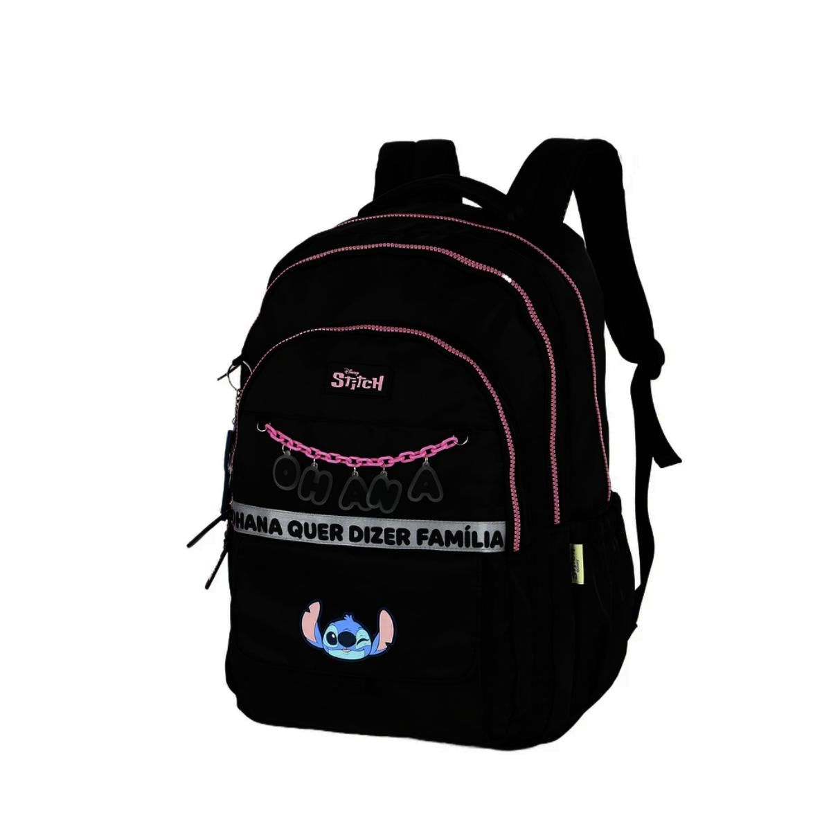Mochila Para Notebook Stitch Preto - Ohana Quer Dizer Familia Up4You