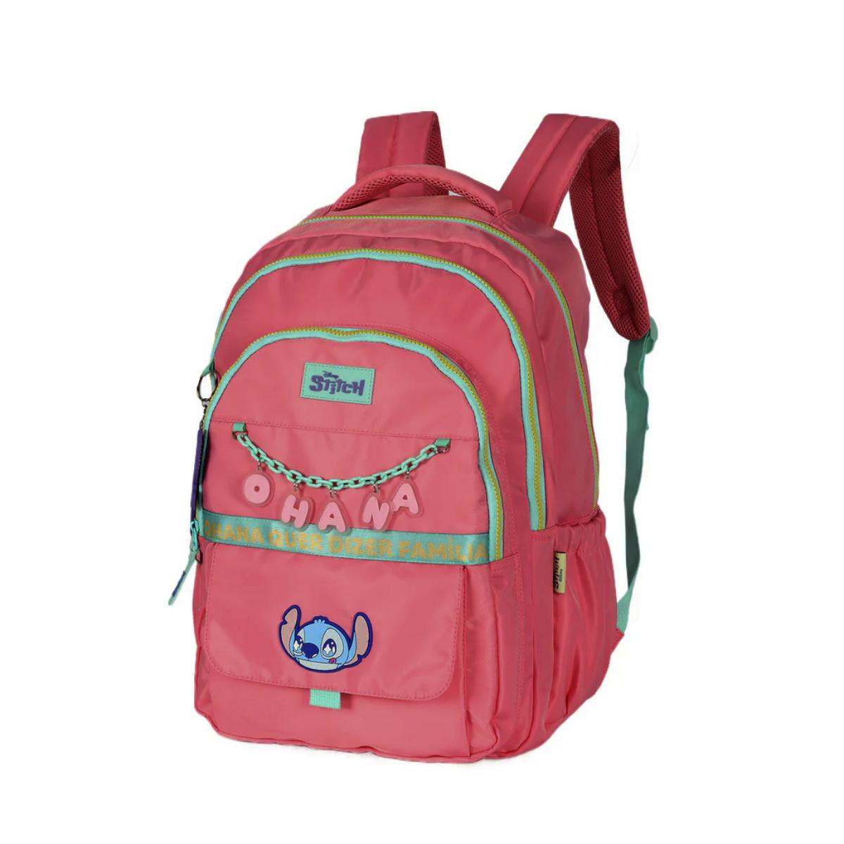 Mochila Stitch Para Notebook Rosa - Ohana Quer Dizer Familia Up4You