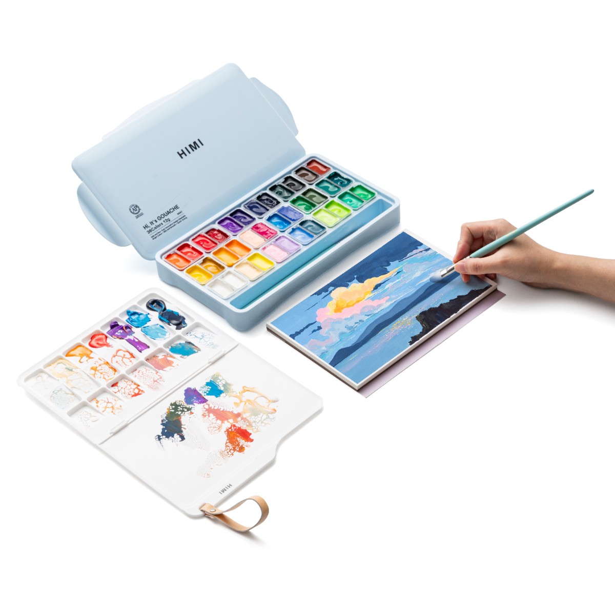 Paleta Dobrável para Aquarela HIMI 20x15cm Himi