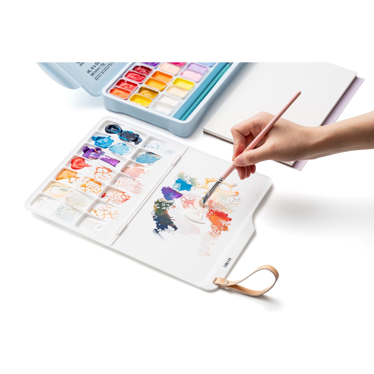 Paleta Dobrável para Aquarela HIMI 25,5x19,5cm Himi