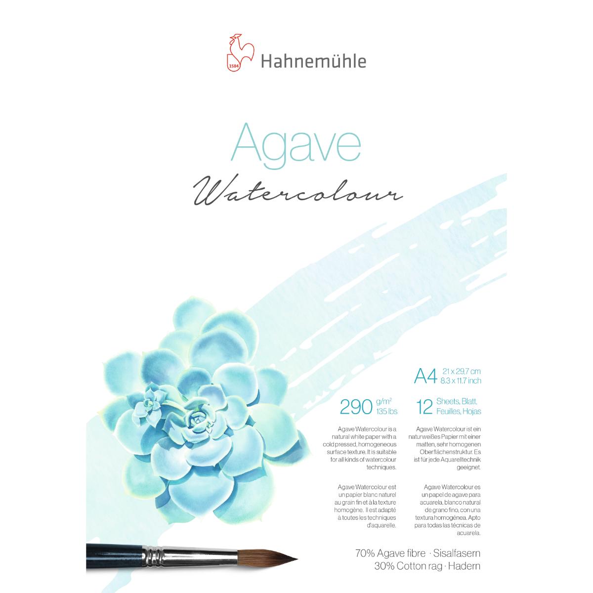 Papel Aquarela Hahnemühle Agave Watercolour A4 - Textura Fina - 12 folhas Hahnemühle