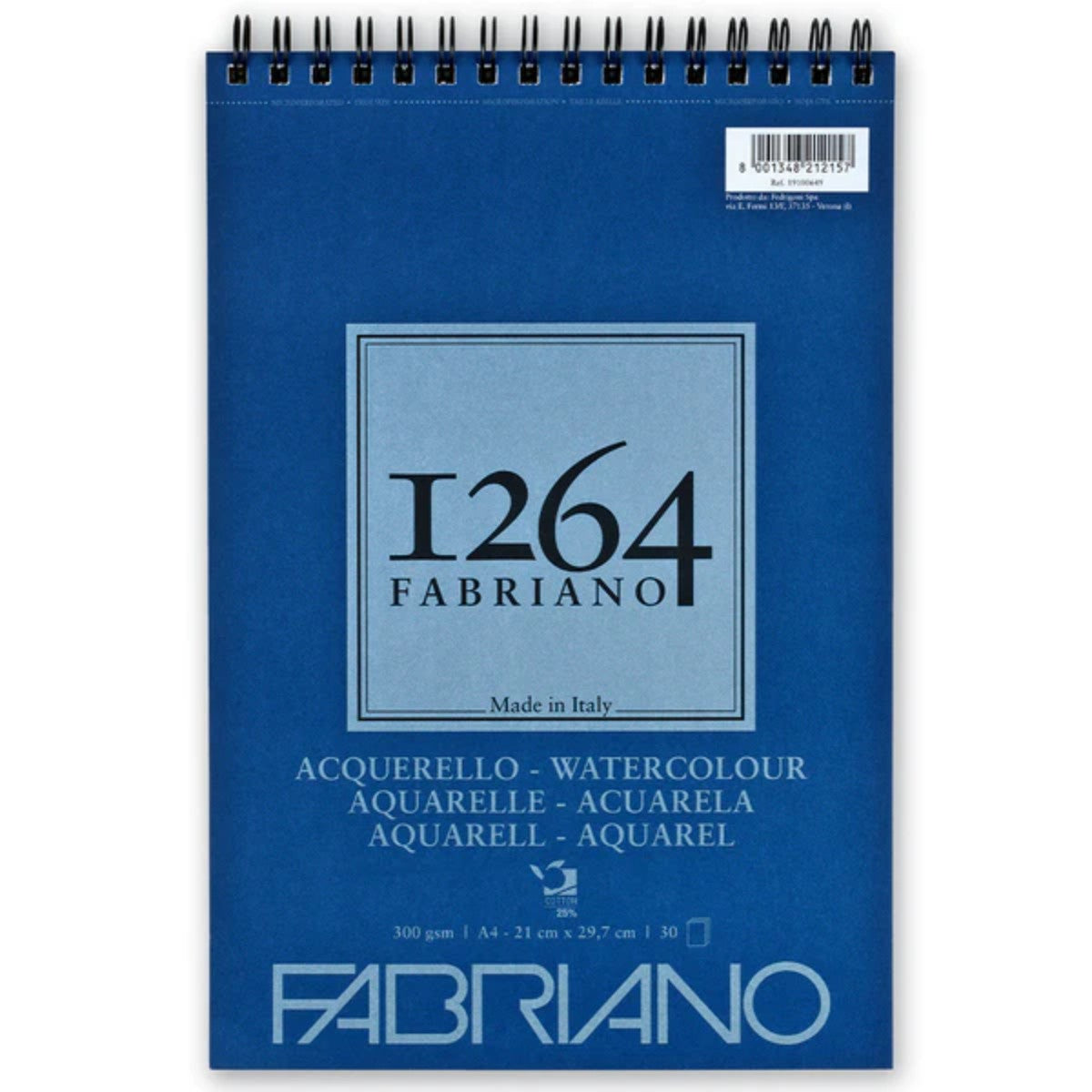 Papel Fabriano 1264 A4 - Watercolor 300g - 30 folhas Fabriano