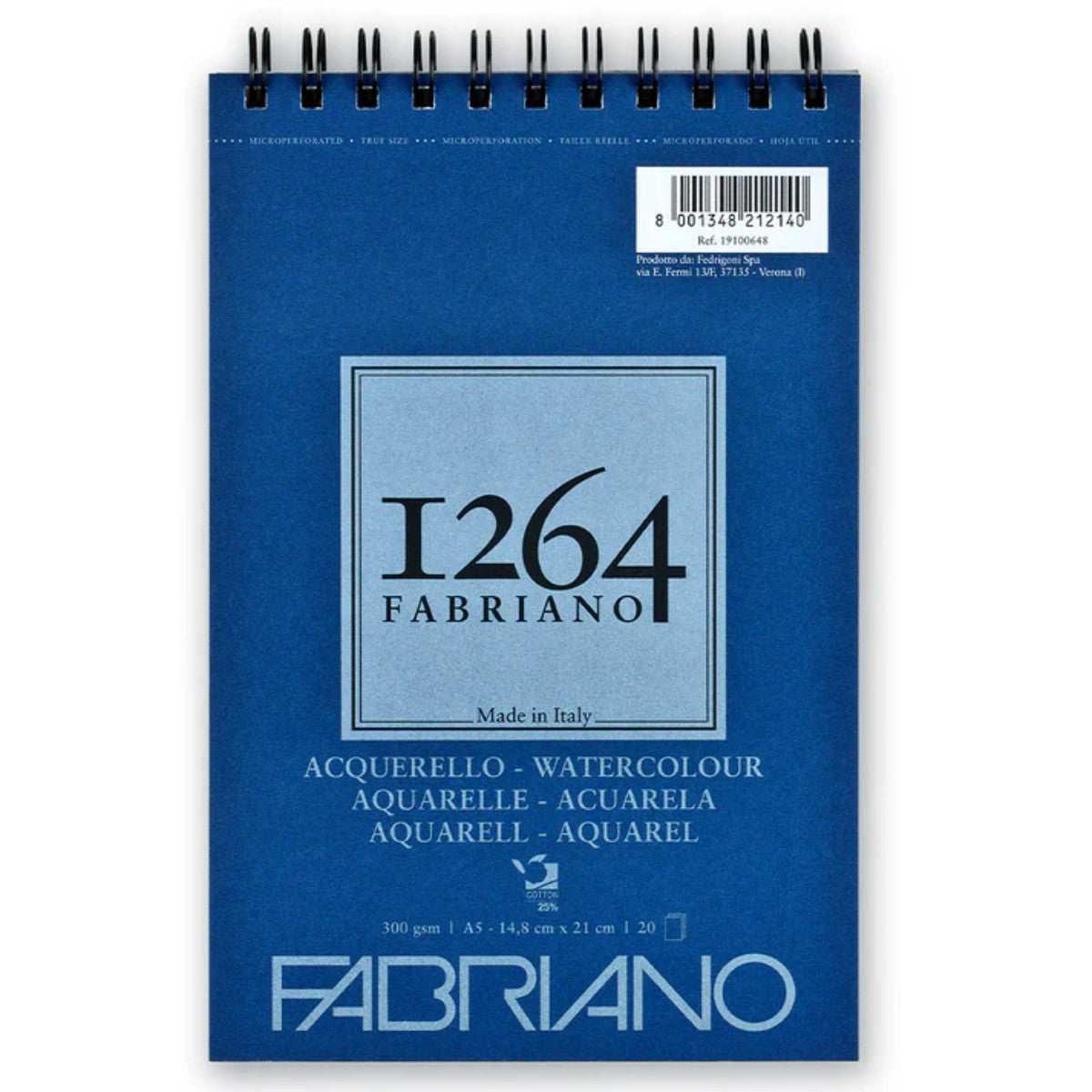 Papel Fabriano 1264 A5 - Watercolor 300g - 20 folhas Fabriano