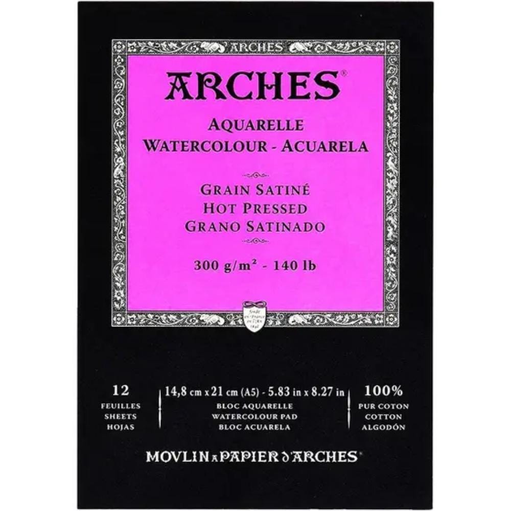 Papel Para Aquarela Arches Grao Acetinado - 300g - 14,8x21cm - 12 Folhas Arches