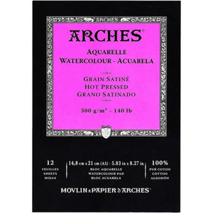 Papel Para Aquarela Arches Grao Acetinado - 300g - 14,8x21cm - 12 Folhas