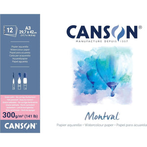 Papel Para Aquarela Canson Montval A3 300g - Grão Acetinado