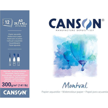 Papel Para Aquarela Canson Montval A3 300g - Grão Acetinado Canson