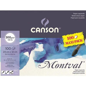 Papel Para Aquarela Canson Montval Grao Fino 300g - 24x32cm - 100 folhas