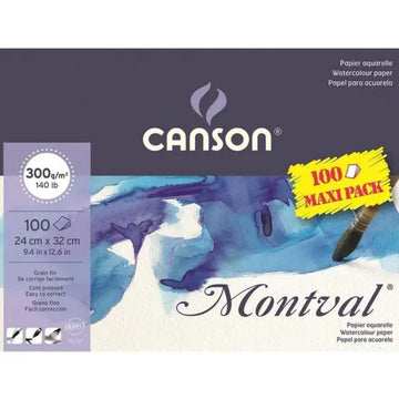 Papel Para Aquarela Canson Montval Grao Fino 300g - 24x32cm - 100 folhas Canson