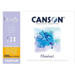 Papel Para Aquarela Canson Montval Grao Fino 300g - A3- 12 folhas