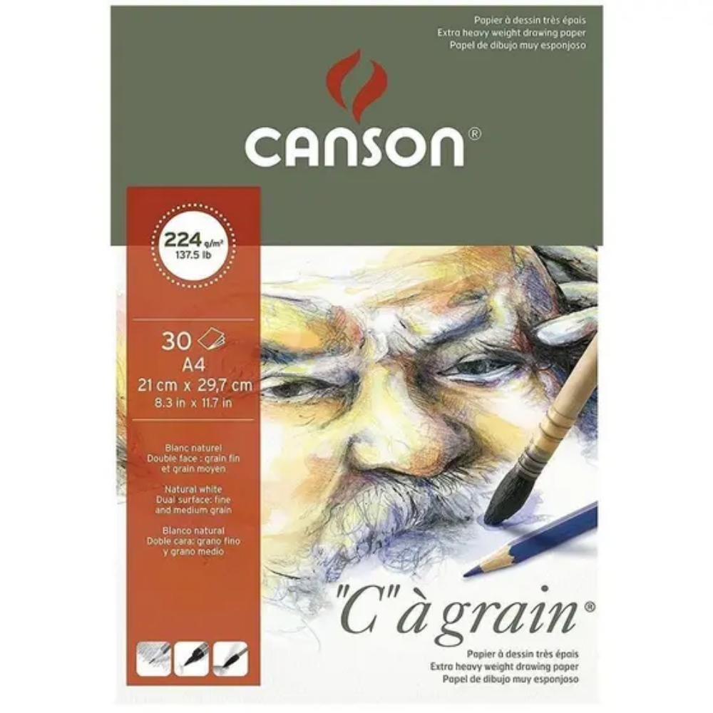 Papel Para Desenho Canson C a Grain A4 - 224g - 30 folhas Canson