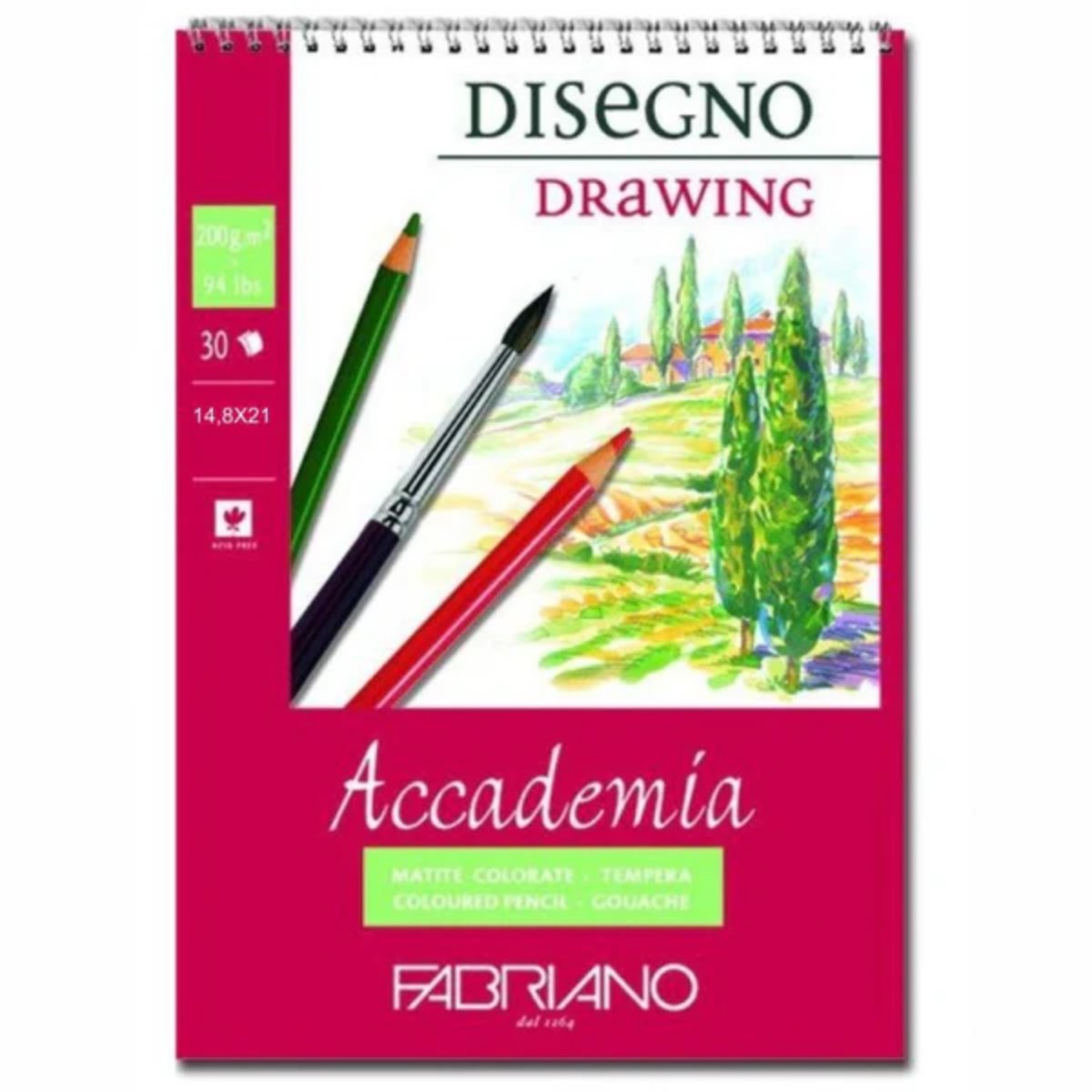 Papel Para Desenho Fabriano Disegno - Drawing A5 - 200g Fabriano
