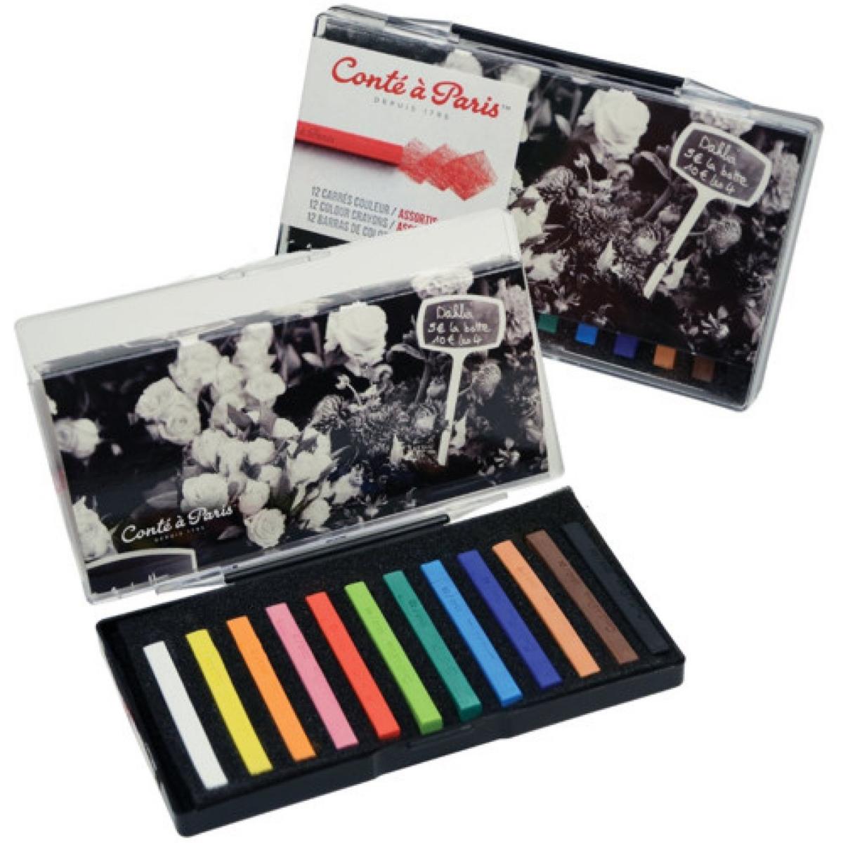 Pastel Seco Conté à Paris - Carré - 12 Cores Básicas Conté à Paris