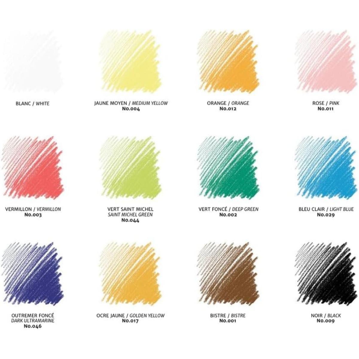 Pastel Seco Conté à Paris - Carré - 12 Cores Básicas Conté à Paris