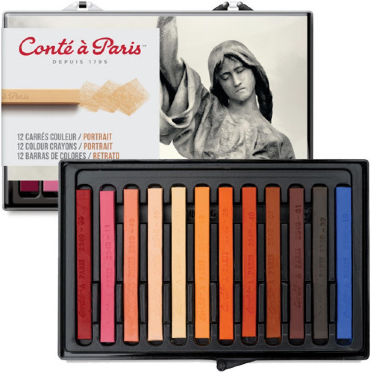 Pastel Seco Conté à Paris - Carré - 12 Cores Retratos Conté à Paris