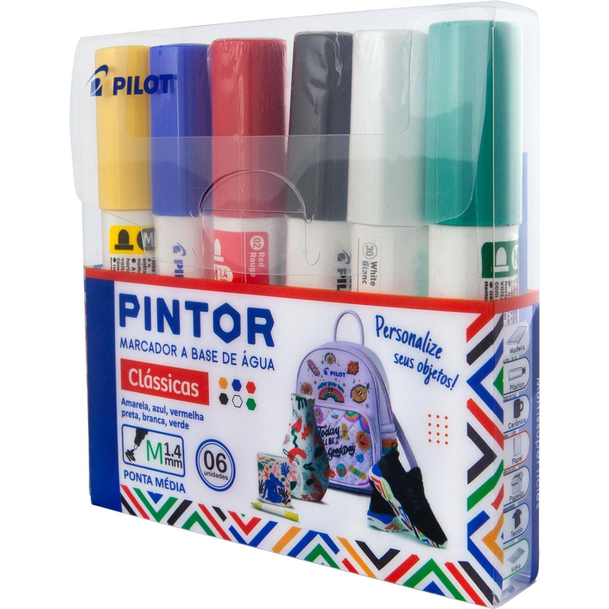 Pilot Pintor M - Estojo com 6 Cores Clássicas Pilot