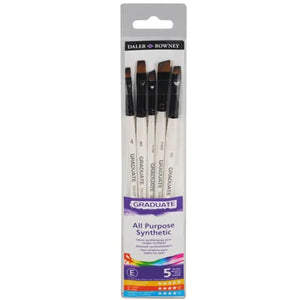 Pincéis Graduate Daler-Rowney - Chatos - Kit 5 Unidades