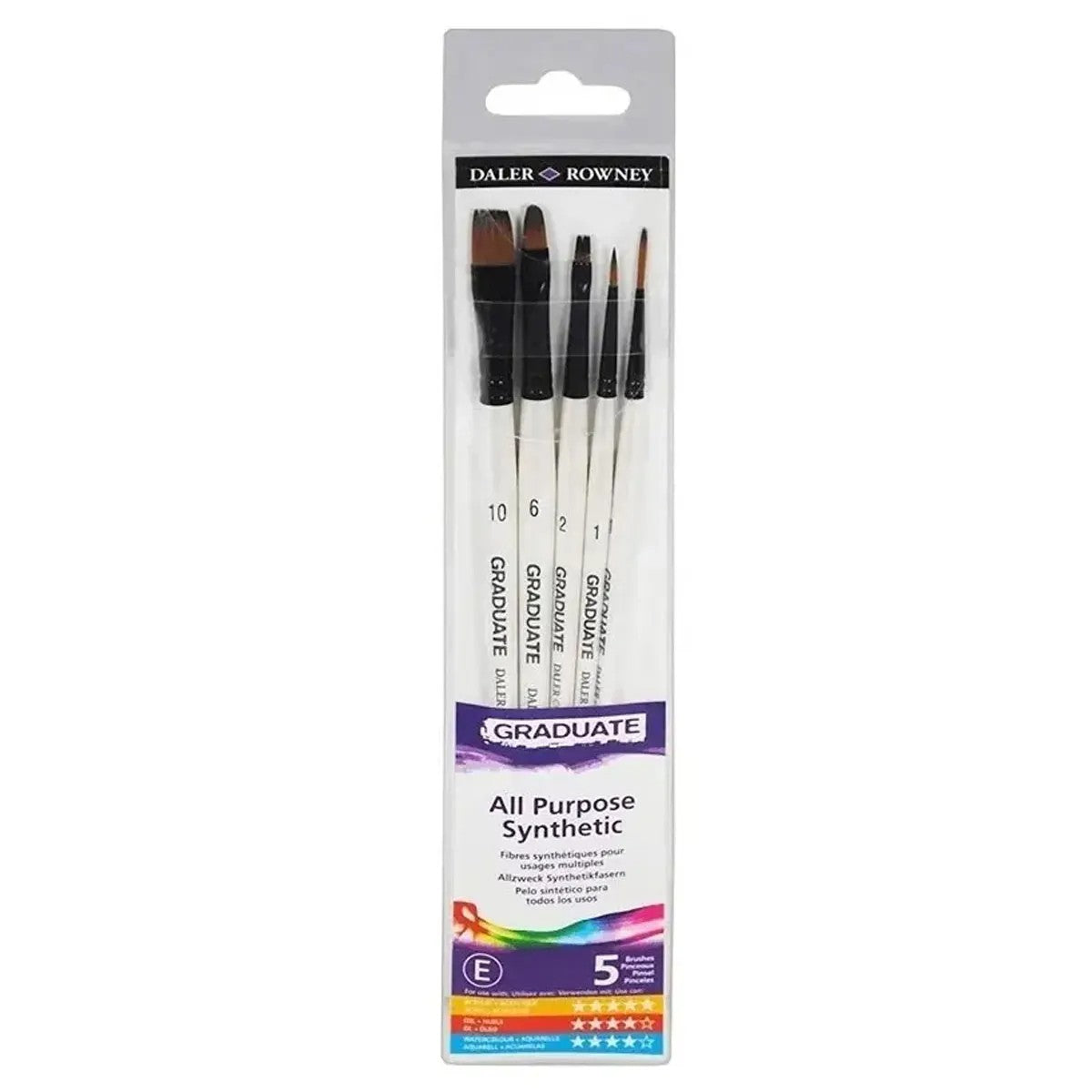 Pincéis Graduate Daler Rowney - Classico - Kit 5 Unidades Daler & Rowney