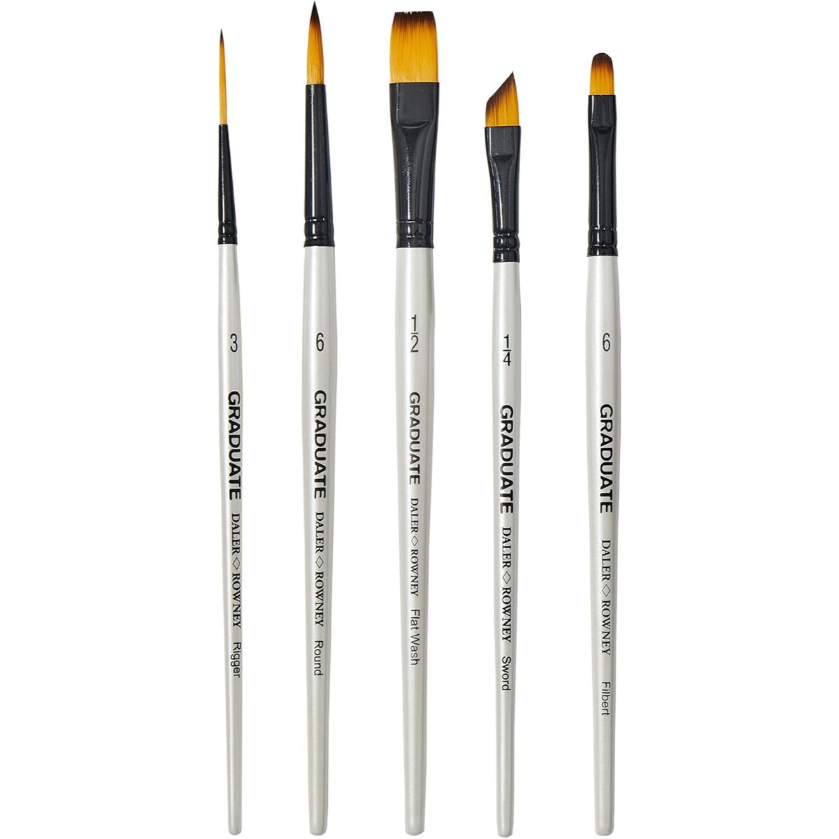 Pincéis Graduate Daler Rowney - Técnicas Úmidas - Kit 5 Unidades Daler & Rowney