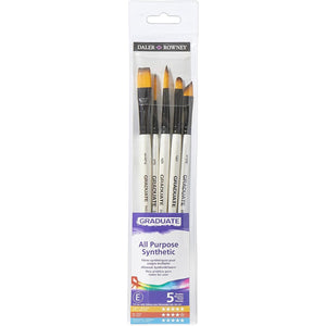 Pincéis Graduate Daler Rowney - Técnicas Úmidas - Kit 5 Unidades