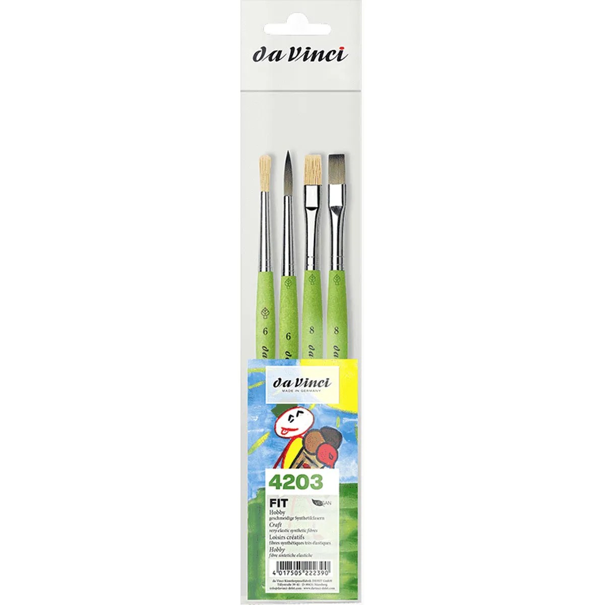 Pincel Da Vinci Fit Série 373 - 4 Pinceis Conjunto 4203 Da Vinci