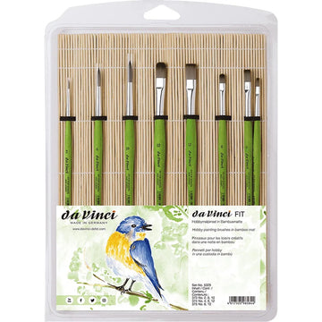 Pincel da Vinci Fit - Séries 373, 374 e 375 -  8 Unidades - Com Tapetinho Da Vinci