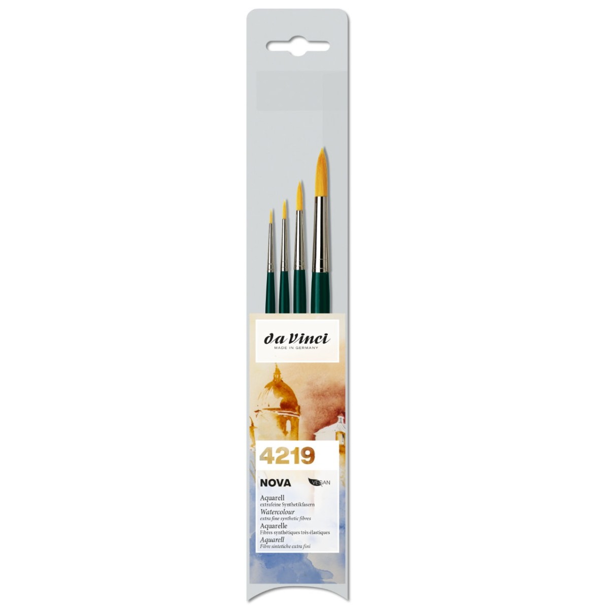 Pincel Da Vinci Nova Para Aquarela - Série 1570 - Conjunto com 4 Da Vinci