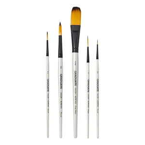 Pincel Daler Rowney Graduate Cabo Curto - Multitécnica - Conjunto com 5