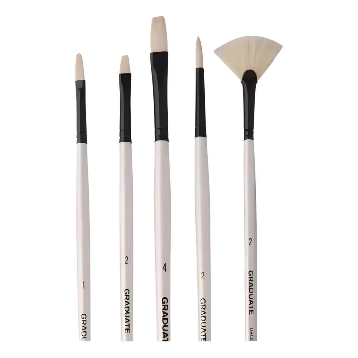 Pincel Daler Rowney Graduate Cabo Longo - Cerda Natural - Conjunto com 5 Daler Rowney