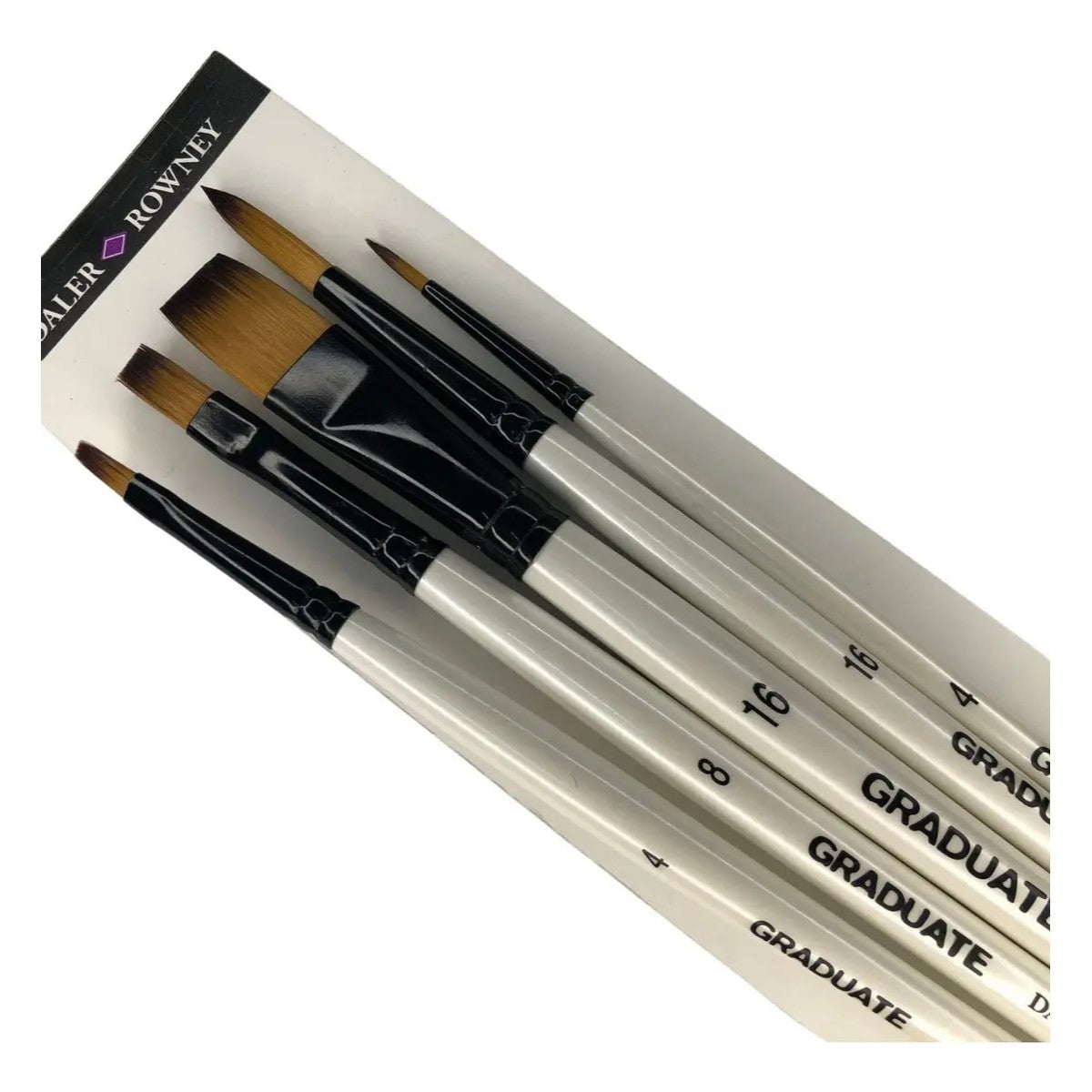 Pincel Daler Rowney Graduate Cabo Longo - Multitécnica - Conjunto com 5 Daler Rowney