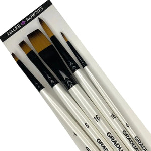 Pincel Daler Rowney Graduate Cabo Longo - Multitécnica - Conjunto com 5
