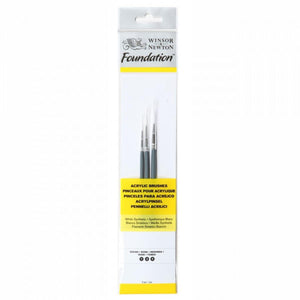 Pincel Para Acrílica Winsor & Newton Foundation - Conjunto com 3 (A)