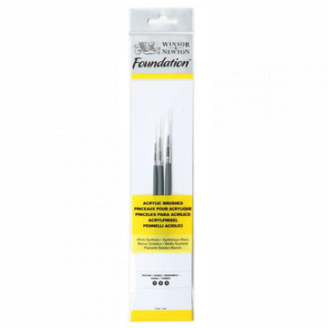 Pincel Para Acrílica Winsor & Newton Foundation - Conjunto com 3 (A) Winsor & Newton