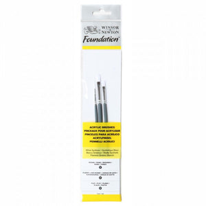 Pincel Para Acrílica Winsor & Newton Foundation - Conjunto com 3 (B)