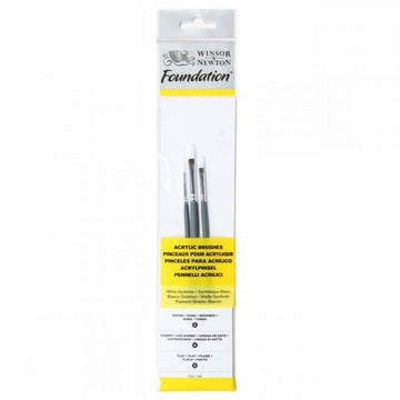 Pincel Para Acrílica Winsor & Newton Foundation - Conjunto com 3 (B) Winsor & Newton