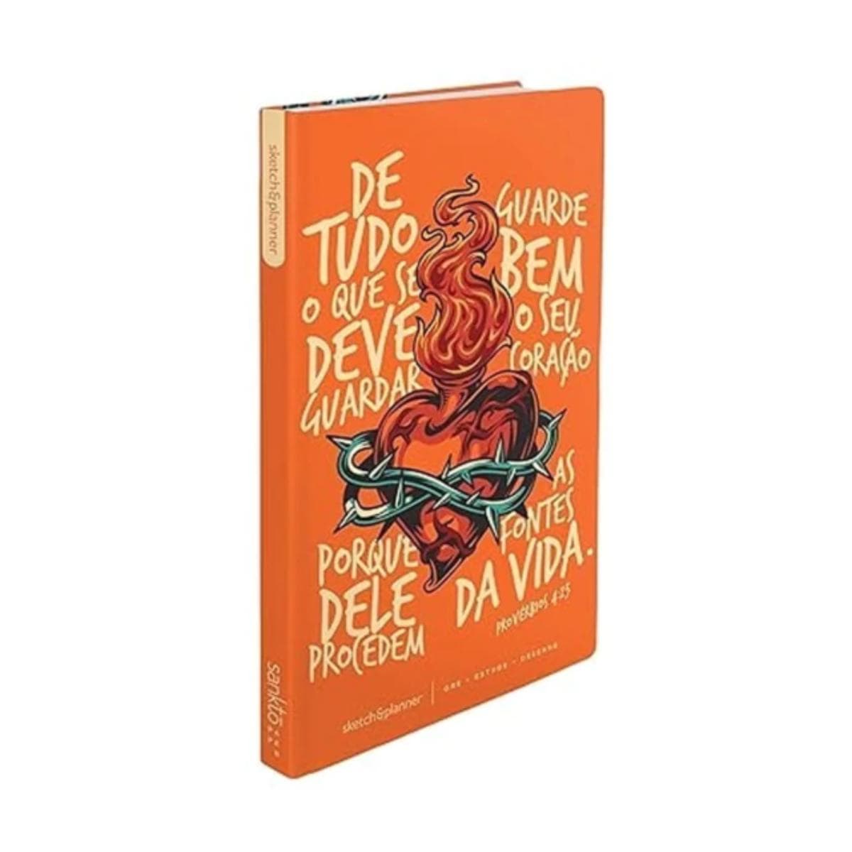 Planner Cristão Sketch e Planner - Coração em Chamas - Sankto Sankto