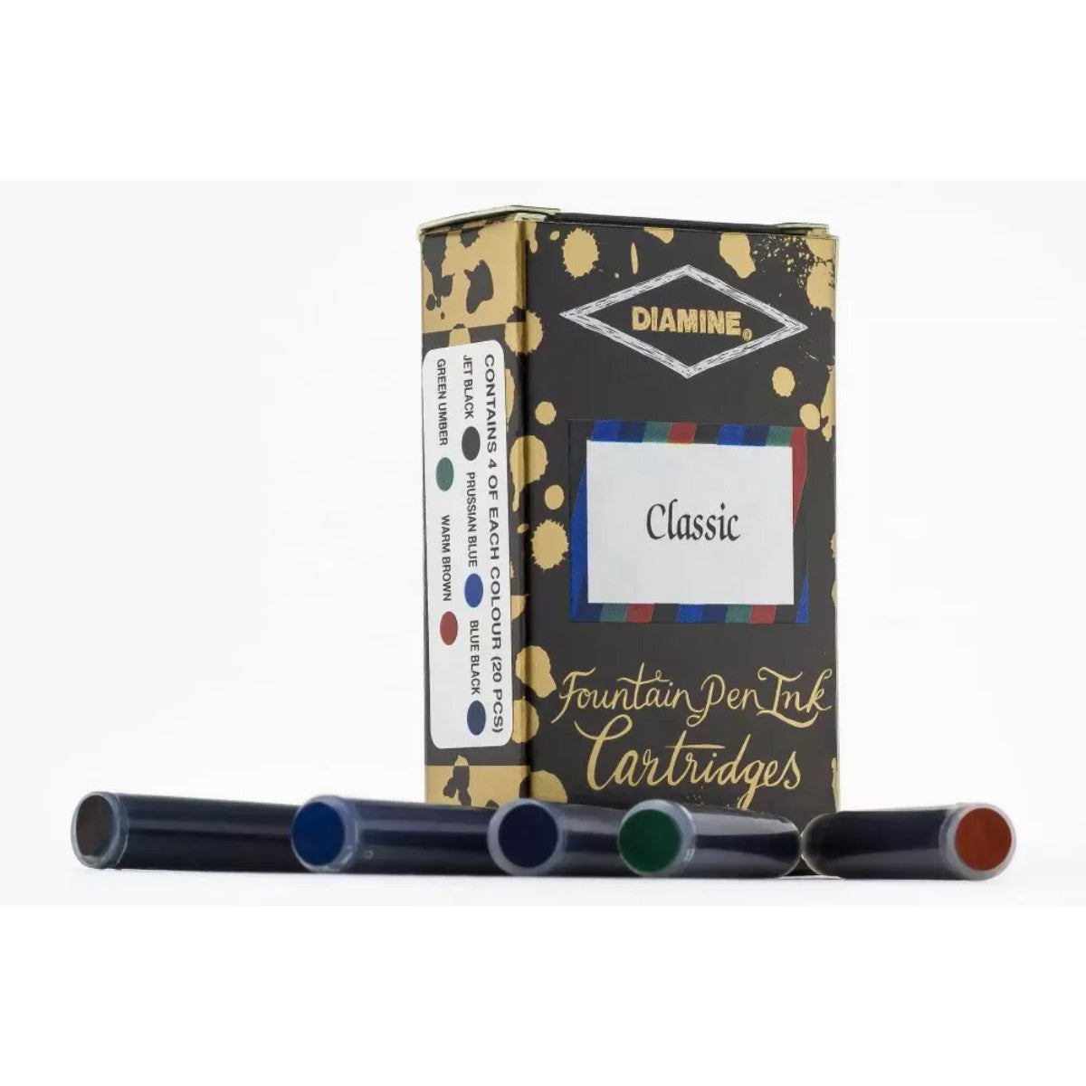 Refil Para Caneta Tinteiro Diamine Classic - 20 Cartuchos Diamine