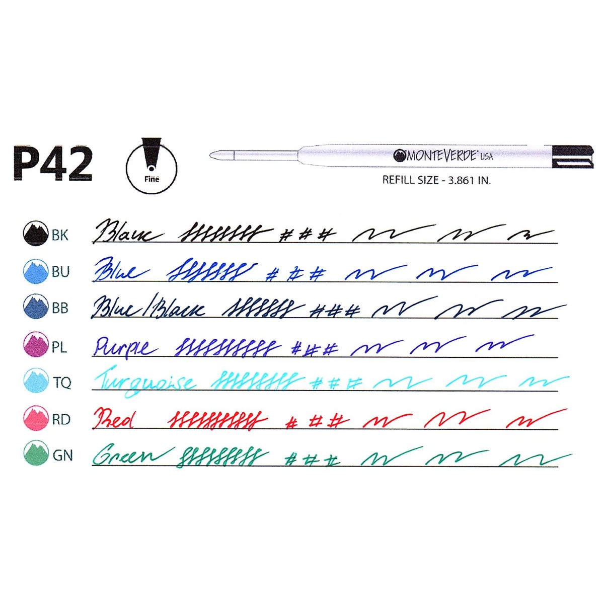 Refil Rollerball Monteverde - Compatível com Esferográficas  Parker (Padrão G2) - Fine Monteverde