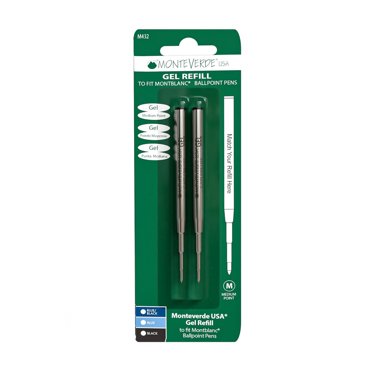 Refil Rollerball Monteverde - Compatível com Montblanc - M Monteverde