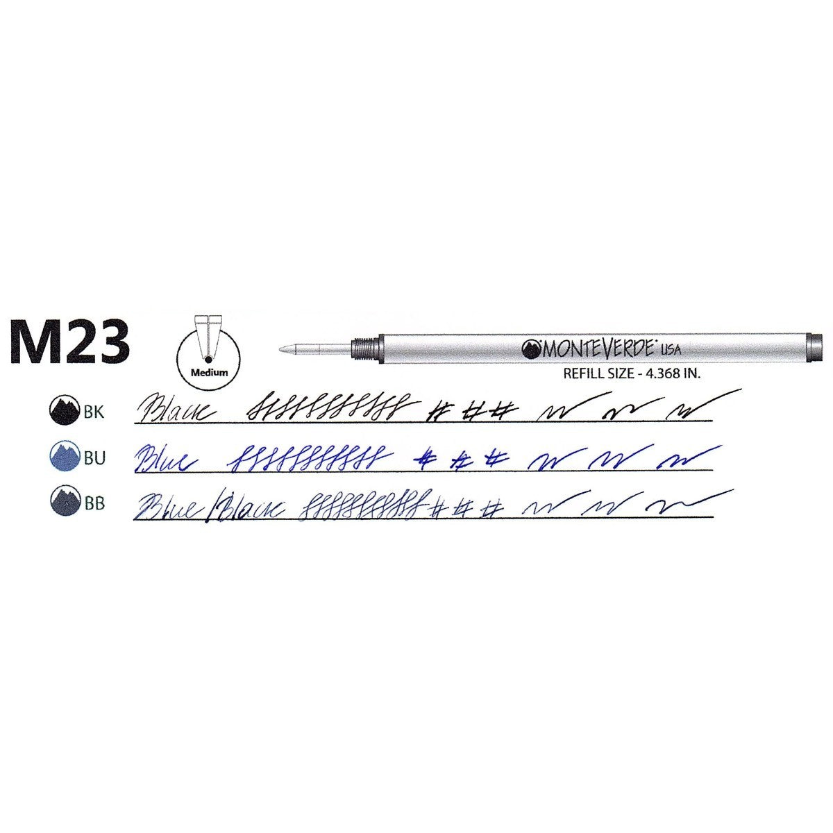 Refil Rollerball Monteverde - Compatível com Montblanc - M Monteverde
